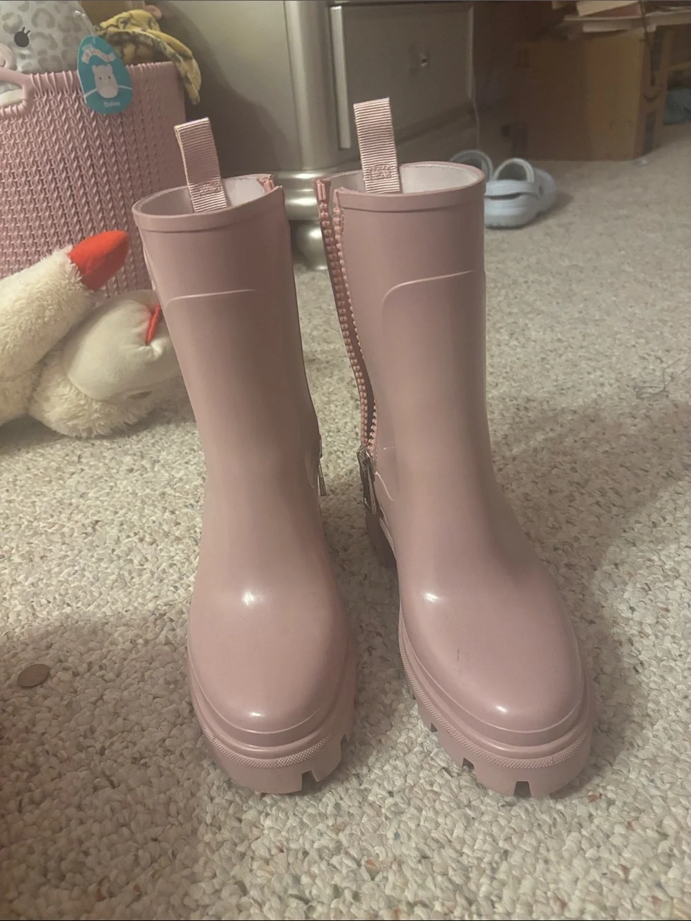 Moncler Women's Loftgrip Blush Rubber Lug Heel Boot